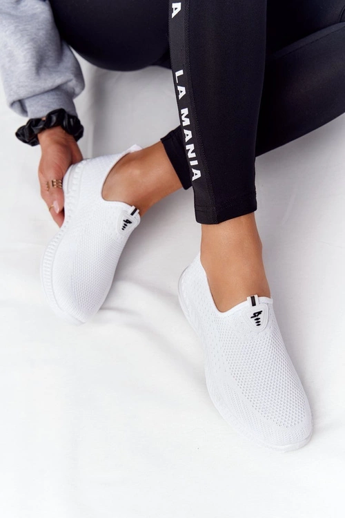Damskie Sportowe Buty Slip-on Białe Be Stretchy