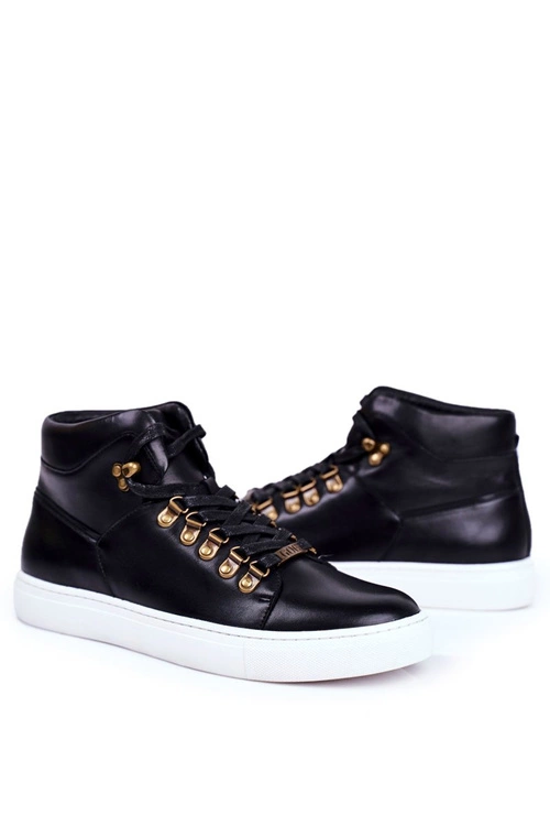 Męskie Trampki Skórzane GOE Czarne GG1N3009