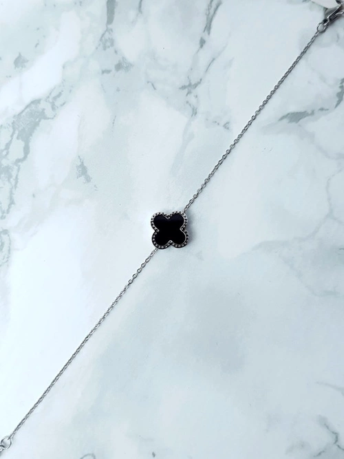 Damska Bransoleta Na Łańcuszku Kwiatek Srebrna Selene