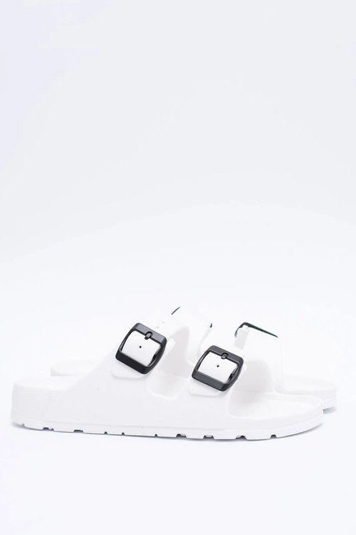 Klapki Damskie Lekkie Ogrodowe Białe