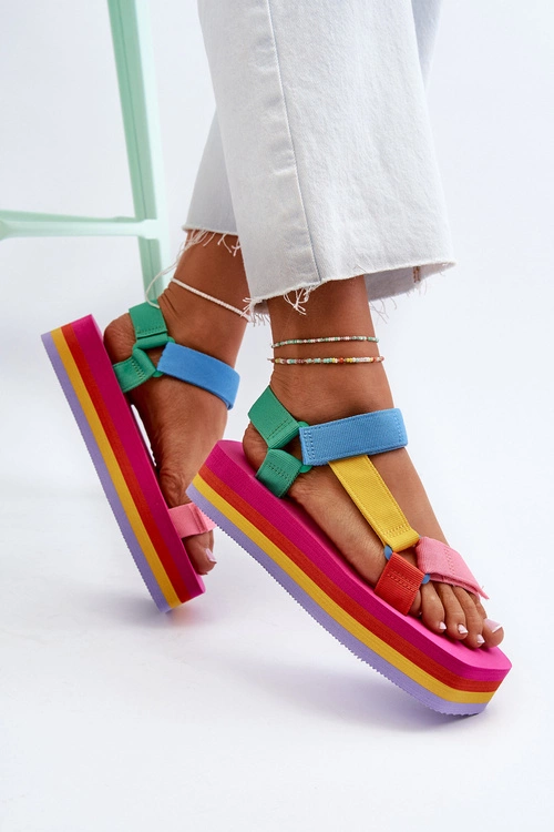 Sandały Damskie Na Platformie Multikolor Edireda
