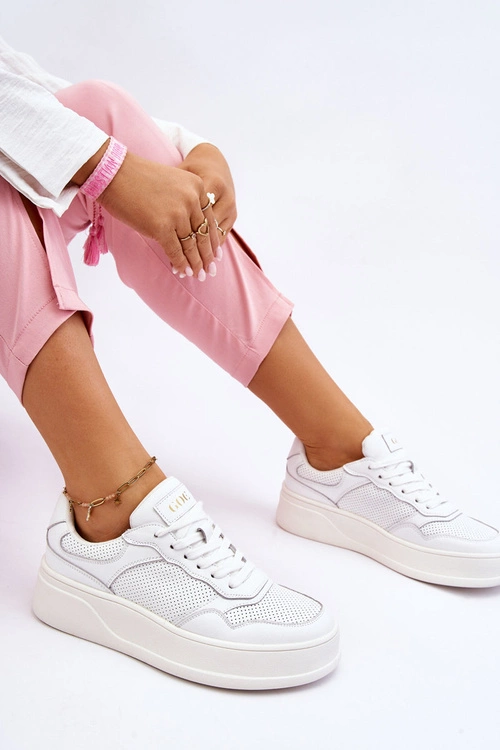 Damskie Wygodne Buty Sportowe GOE LL2N4054 Biało-Beżowe