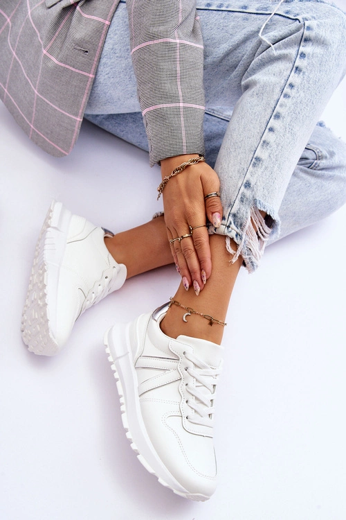 Damskie Niskie Buty Sportowe Białe Elliot