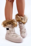 Damskie Śniegowce Z Futerkiem Sznurowane Beżowe Shannon