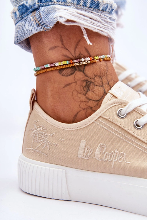 Wygodne Trampki Na Platformie Lee Cooper LCW-23-31-1808L Beżowe