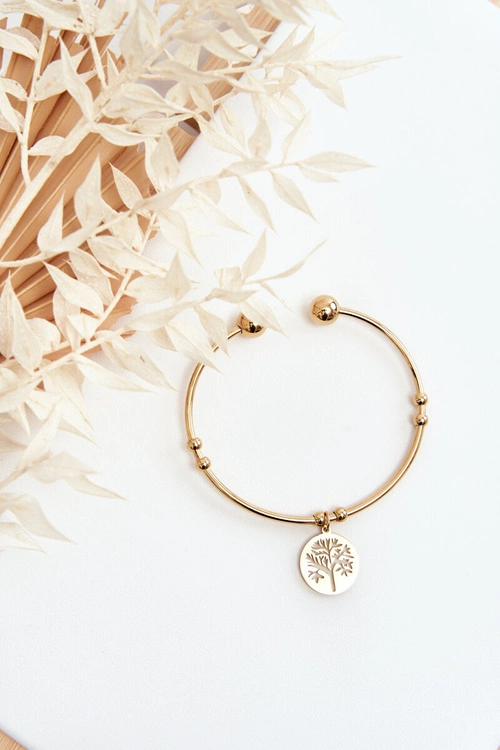 Damska Wsuwana Stalowa Bransoletka Drzewko Złota