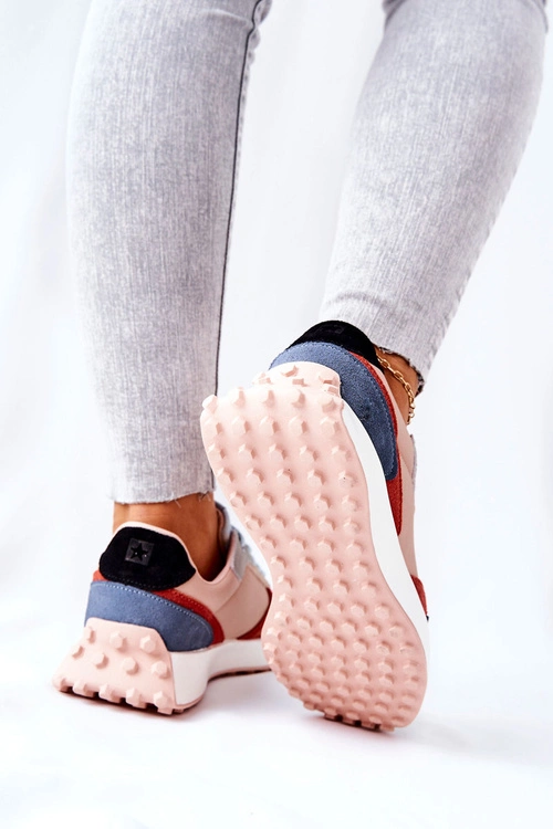 Buty Sportowe Memory Foam Big Star II274401 Beżowo-Niebieskie