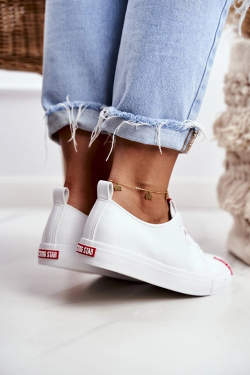 Damskie Skórzane Trampki BIG STAR EE274302 Białe