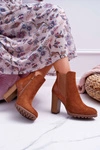 Botki Damskie Na Obcasie Camel Mondego
