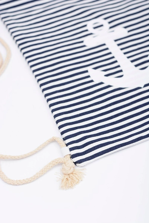 Damska Marynarska Torebka Granatowy Worek Plażowy