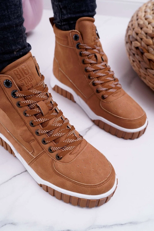 Damskie Sportowe Obuwie Big Star Wysokie Camel EE274224