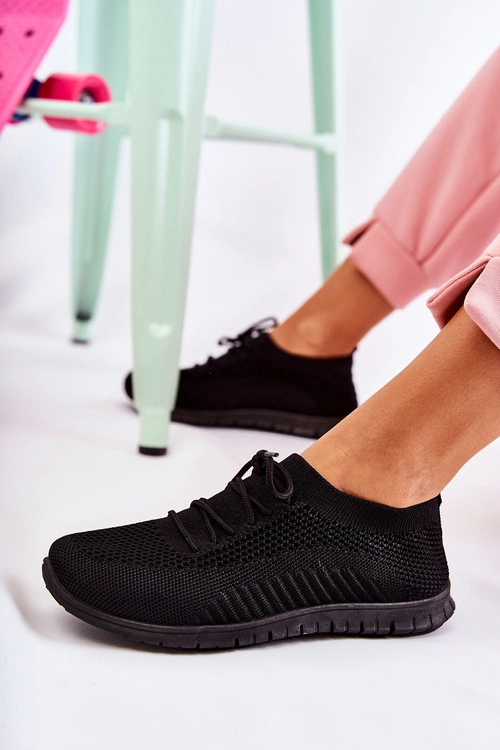 Damskie Wsuwane Sportowe Buty Czarne Sequro