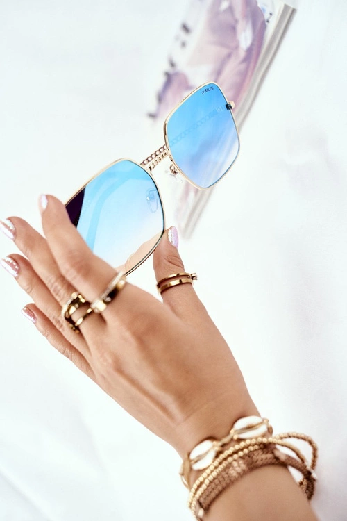 Okulary Przeciwsłoneczne Prius PRE-14 Złote Niebieskie Szkła Lustrzane