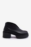 Skórzane Botki Na Masywnym Obcasie Nicole 2795/056 Czarne