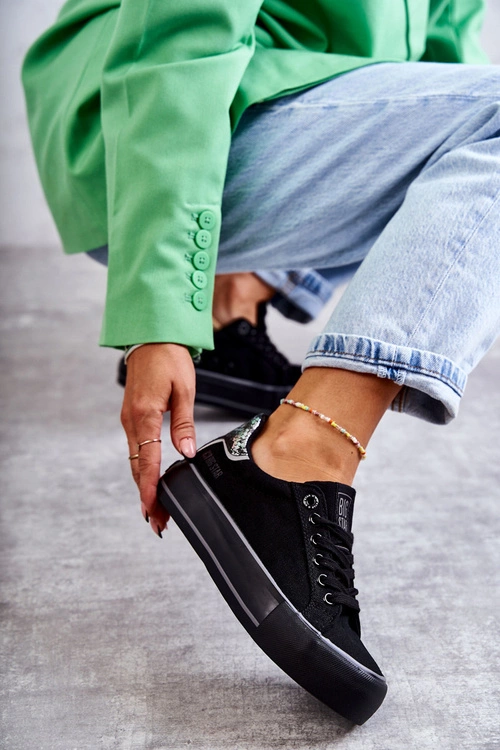 Damskie Materiałowe Trampki Big Star KK274036 Czarne