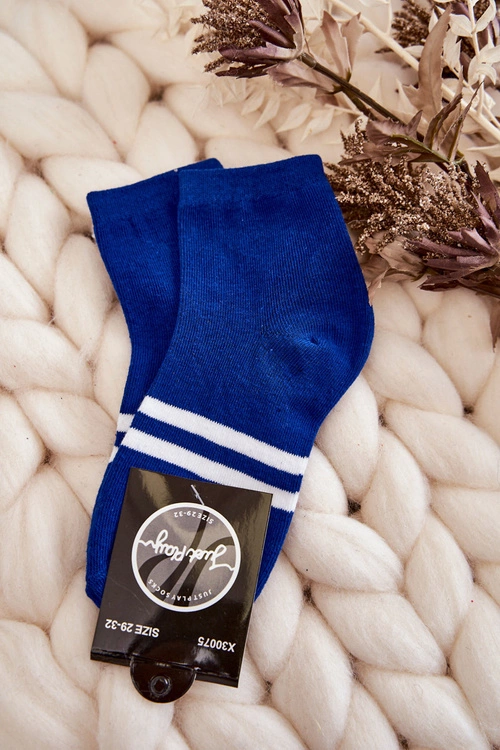 Młodzieżowe Bawełniane Skarpety Za Kostkę Niebieskie