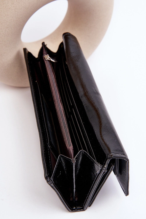 Damski Portfel Zapinany Na Magnes Czarny Harmale