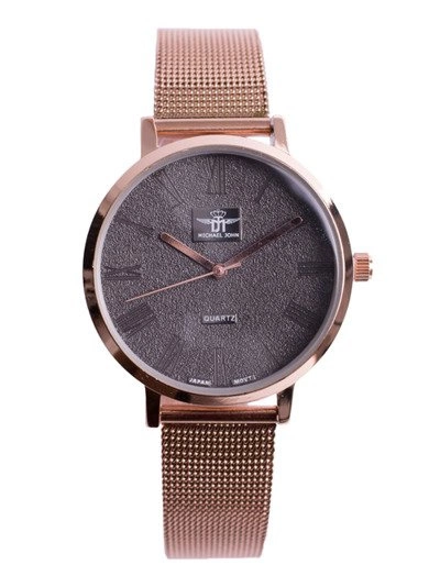 Damski Zegarek Michael John Elis Różowe Złoto / Szara Tarcza