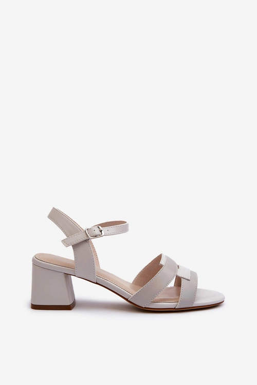 Sandały Damskie Na Obcasie Z Eko Skóry Sergio Leone SK894 Szare