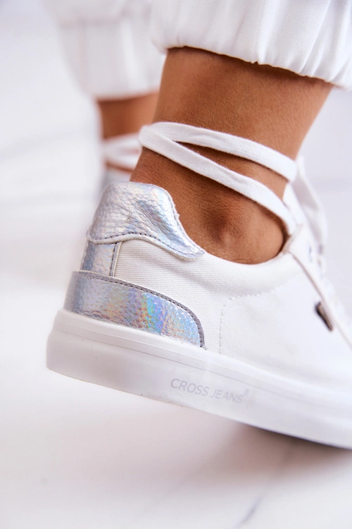 Damskie Tenisówki Wiązane Cross Jeans JJ2R4038C Białe