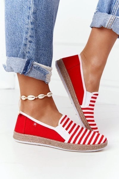 Damskie Espadryle Big Star HH276003 Czerwono-Białe