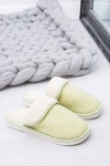 Damskie Klapki Domowe Zielone Papcie Sleepy