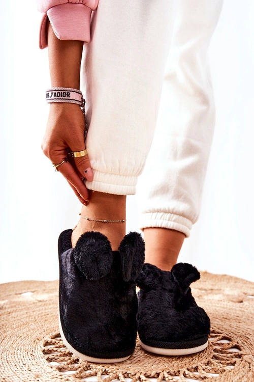 Papcie Futrzane Z Uszami Czarne Thorpe