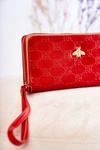 Damski Duży Portfel Z Ozdobą Czerwony Fabio
