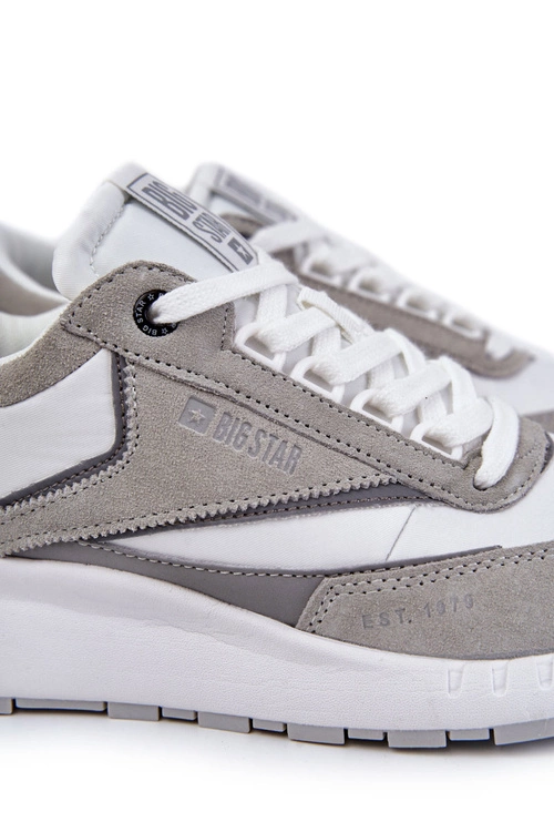 Męskie Sportowe Buty Big Star KK174021 Biało-Szare