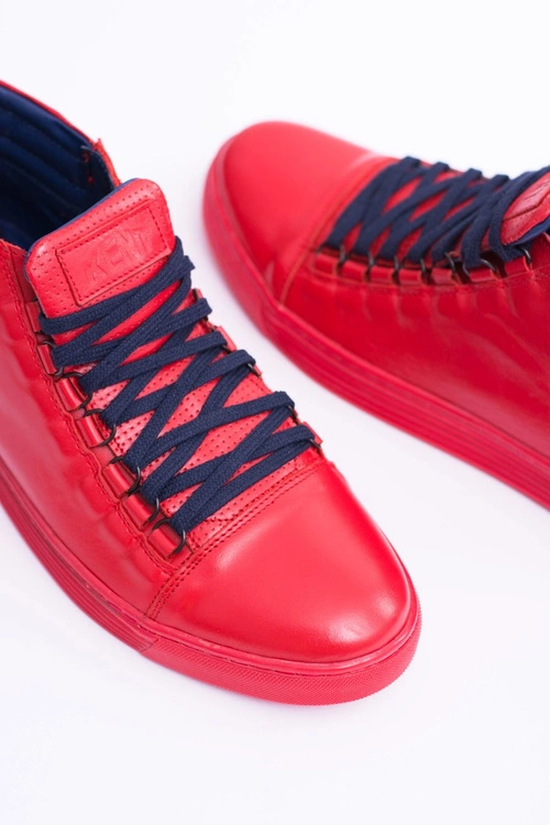 Męskie Skórzane Tenisówki Czerwone Torres