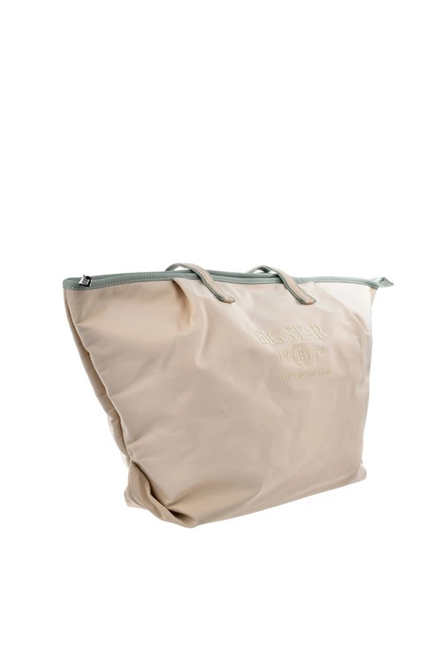 Materiałowa Duża Torba Big Star NN574051 Beżowa