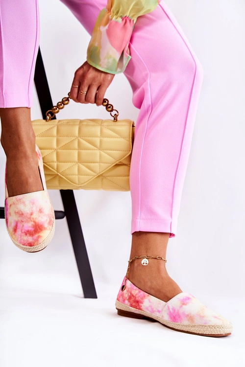 Damskie Espadryle Slip-On Różowo-Żółte Santana
