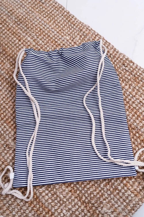 Damska Marynarska Torebka Granatowa Worek Plażowy