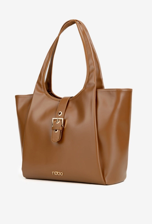 Torebka Shopperka Z Klamrą NOBO BAG6010-017 Jasnobrązowa