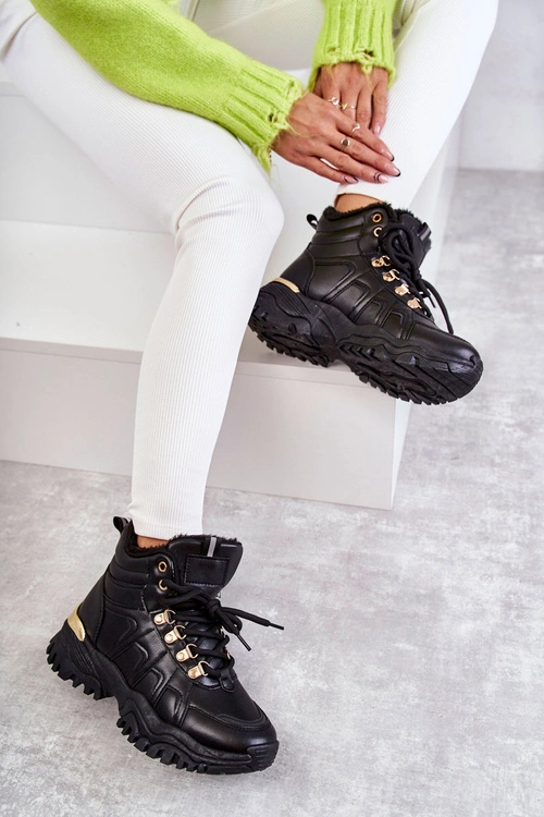 Damskie Ocieplane Trapery Czarne Hareshaw