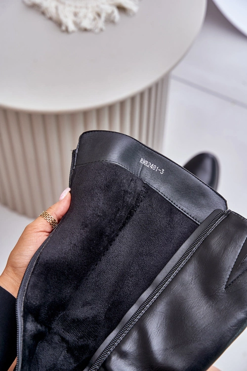 Kozaki Na Obcasie Z Eko Skóry Przed Kolano Czarne Izanae