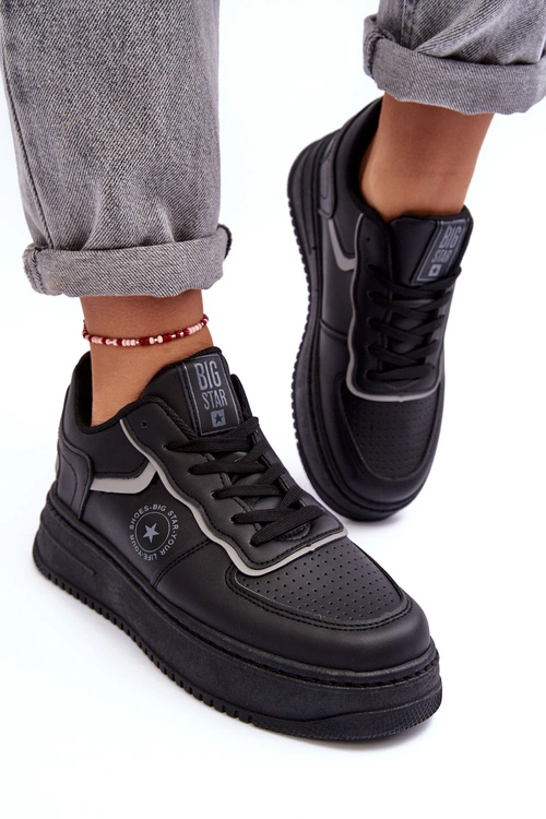 Damskie Buty Sportowe Sneakersy Big Star MM274232 Czarne