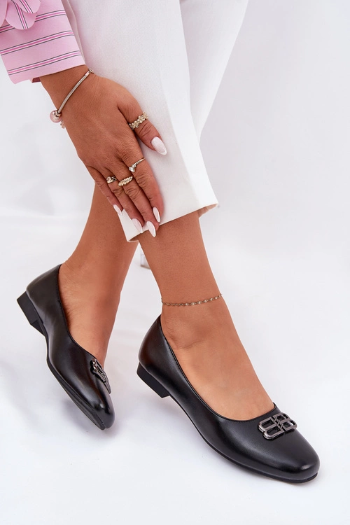 Eleganckie Baleriny Damskie Z Ozdobą Vinceza 62206 Czarne