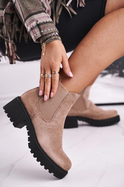 Botki Damskie Wysokie Sztyblety Sidamo Beżowe