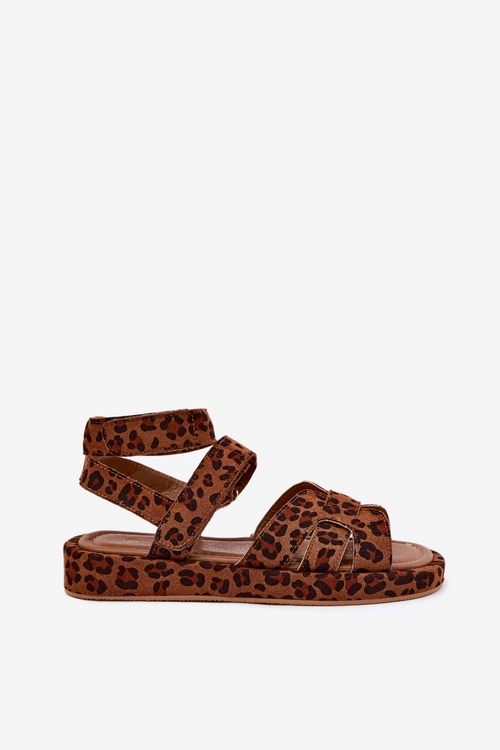 Sandały Damskie Z Rzepami Panterka Uvissa