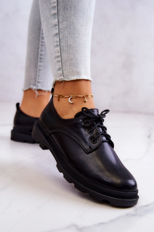 Damskie Klasyczne Półbuty Oxfordy Czarne Colton