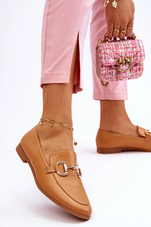 Klasyczne Damskie Mokasyny Z Ozdobą Camel Jamie