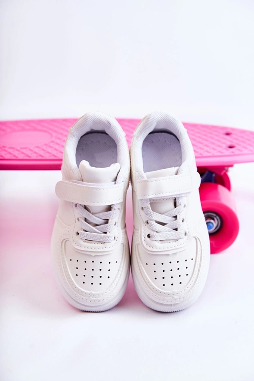 Dziecięce Buty Sportowe Na Rzepy Białe Elike