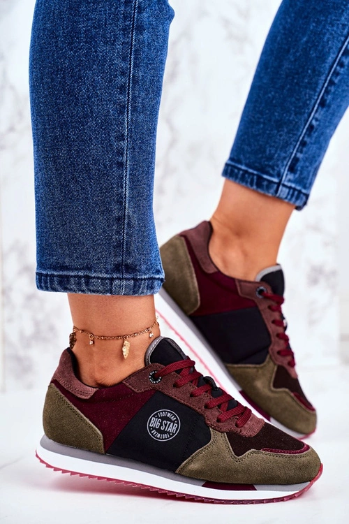 Sportowe Młodzieżowe Big Star Szaro Bordowe GG274459