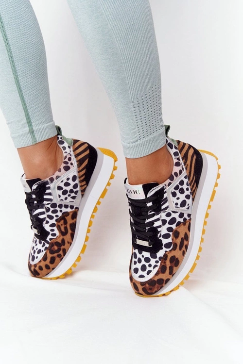 Zamszowe Sportowe Buty Na Platformie GOE HH2N4003 Brązowe