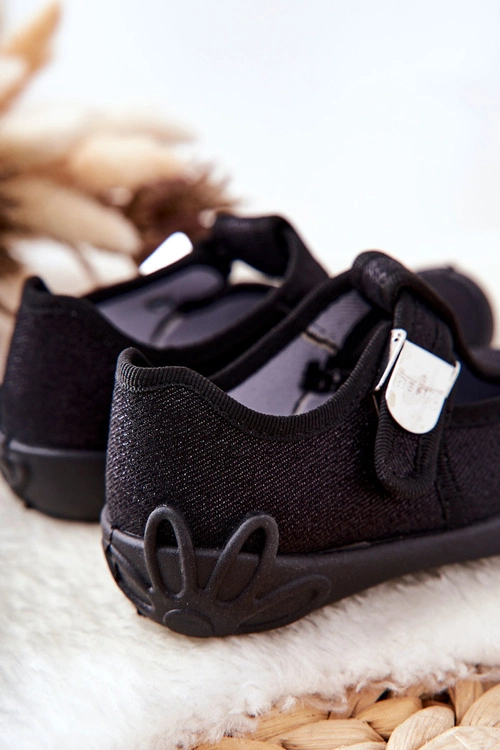 Papcie Baleriny Befado Błyszczące 115X006 Czarne