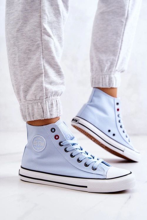 Damskie Wysokie Trampki Big Star JJ274209 Niebieskie