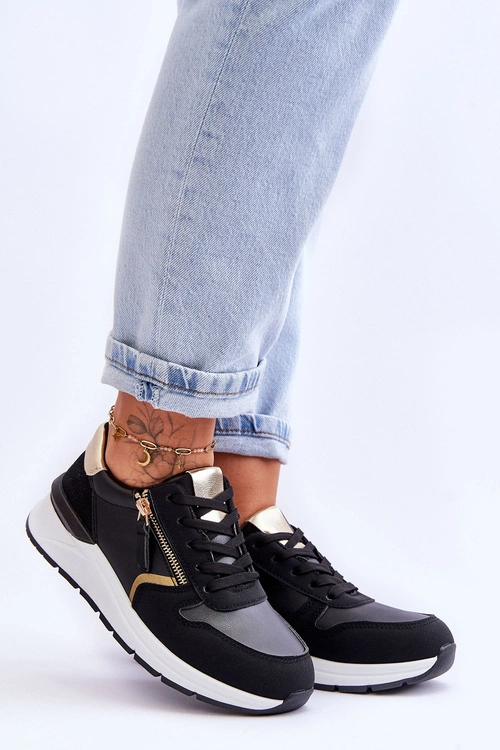 Damskie Sportowe Buty Z Suwakiem Czarne Larisa