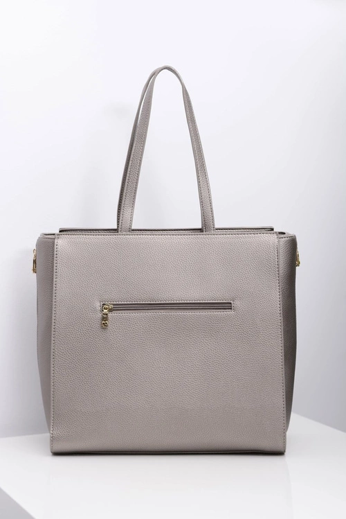 Damska Duża Szaro Złota Torba Nobo