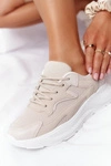Damskie Sneakersy Na Dużej Podeszwie Beżowe Delusion